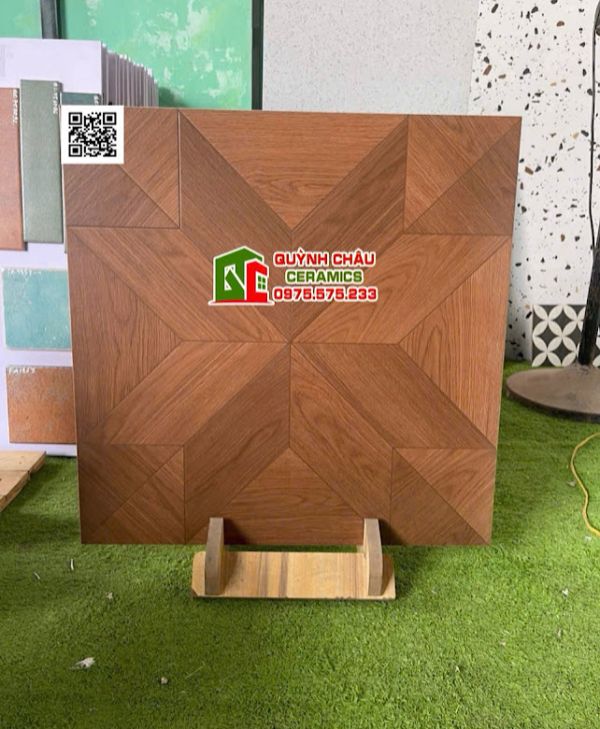 Gạch vân gỗ 3D màu nâu cánh dán 60x60 trung quốc             Gạch vân gỗ 3D màu nâu cánh dán 60x60 trung quốc