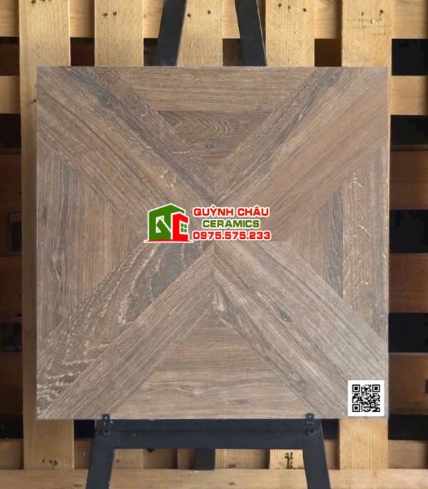 Gạch vân gỗ 60x60 màu cánh dán ghép 3D đối xứng         Gạch vân gỗ 60x60 màu cánh dán ghép 3D đối xứng