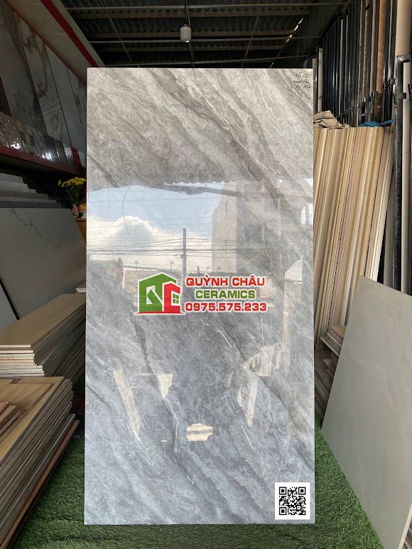 Gạch Vitto 60x120 bóng xám đậm vân đá