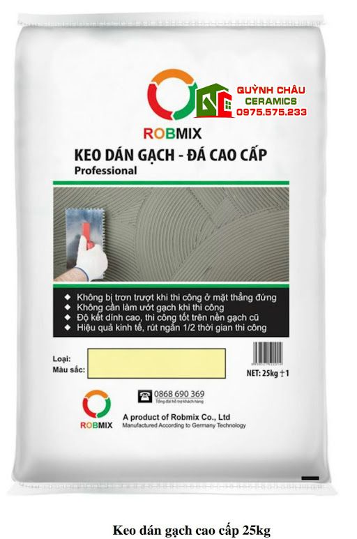 Keo dán gạch Robmix bám dính tốt giá rẻ Keo dán gạch Robmix bám dính tốt giá rẻ