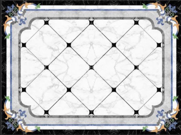 Thảm gạch 3D kim tuyến phủ kính