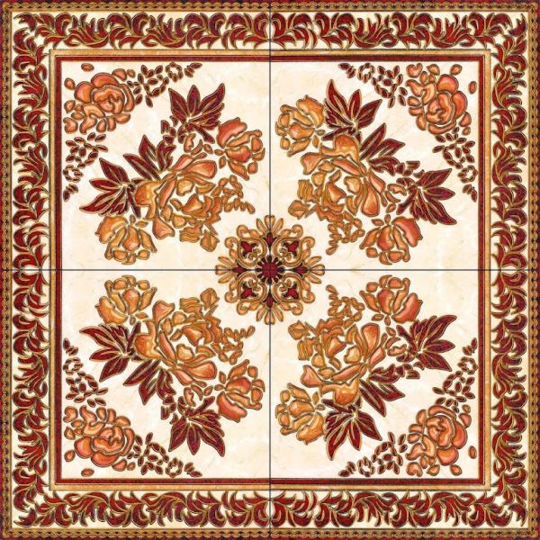 Thảm gạch vuông kim tuyến phủ kính