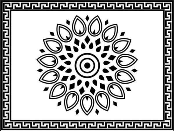 Thảm kính lát nền hoa văn cổ điển