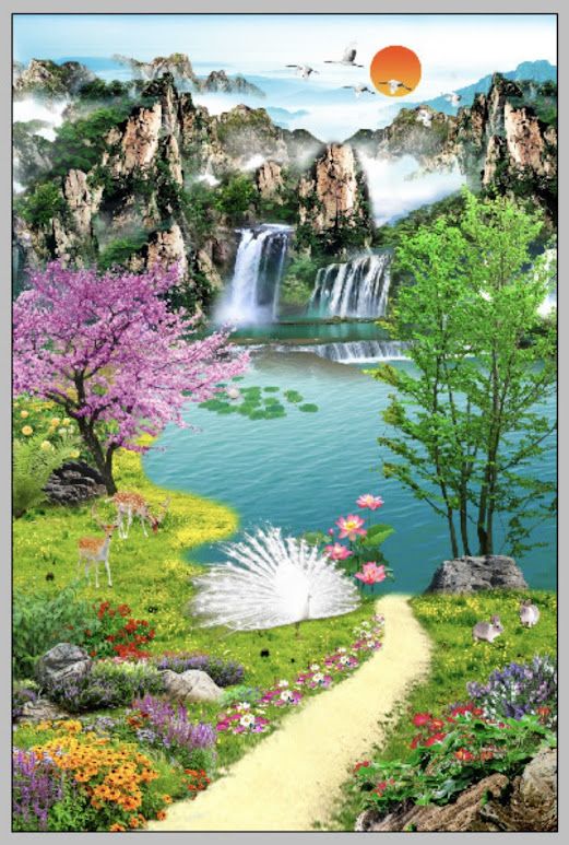 Tranh kính kim tuyến vẻ đẹp thiên nhiên kỳ ảo Tranh kính kim tuyến vẻ đẹp thiên nhiên kỳ ảo