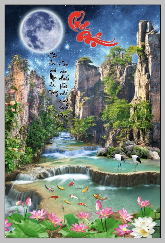 Tranh kính vẻ đẹp tiên cảnh kim tuyến định hình Tranh kính vẻ đẹp tiên cảnh kim tuyến định hình